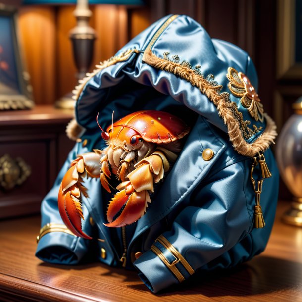 Pic of a hermit crab in a jacket in the house