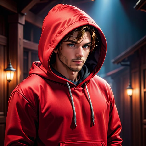 Clipart de um hoodie vermelho de madeira