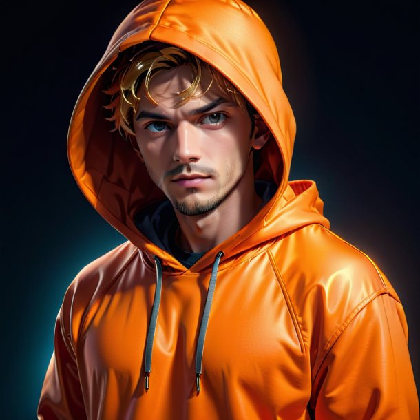 Illustration d'un sweat à capuche orange en polyéthylène