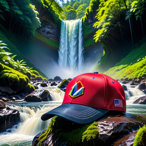 Pic of a mol in a cap in the waterfall