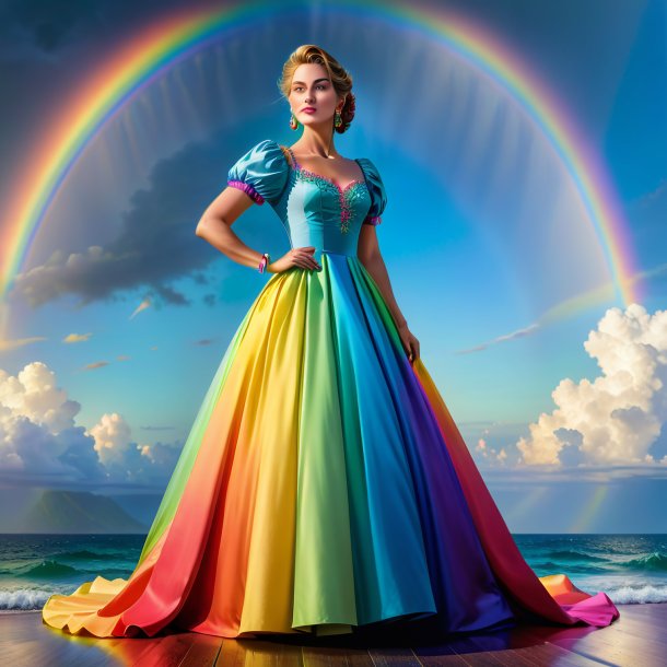 Picture of a mol in a dress on the rainbow