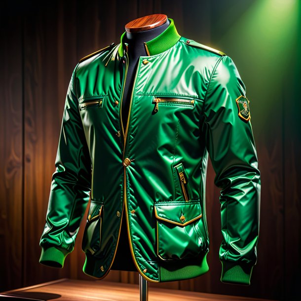 Image of a green jacket from wood