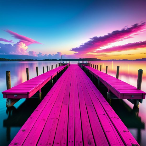 Imagery of a hot pink dock