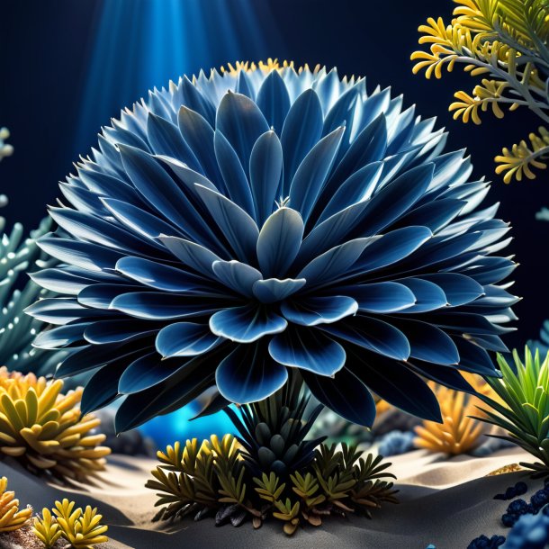 Representación de un xerophyllum azul marino