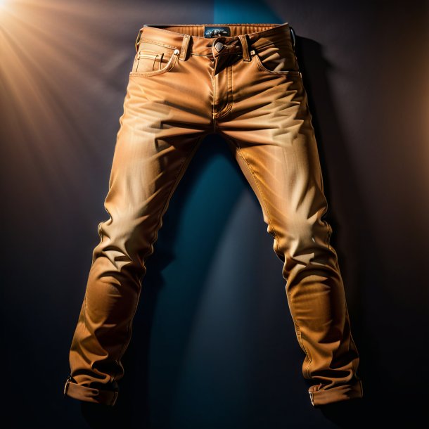 Photo of a brown jeans from metal