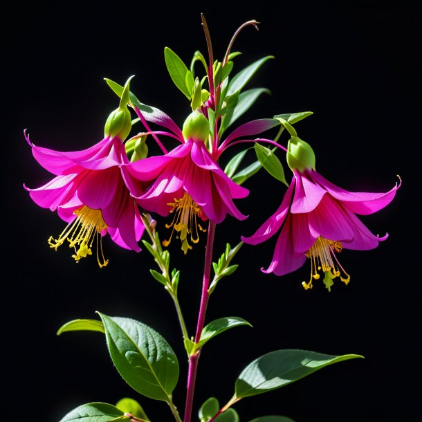 "retrato de uma vassoura de fuchsia, espanhol"