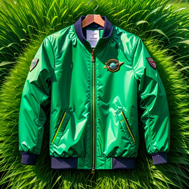 Sketch of a green jacket from grass