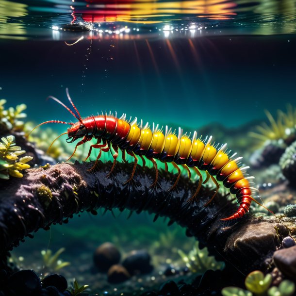 Pic d'un centipede dans une veste dans l'eau