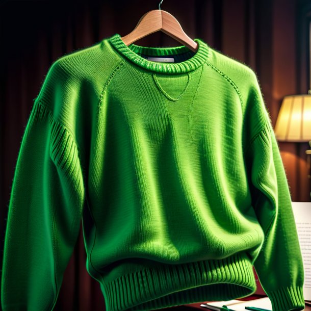 Drawing of a pea green sweater from paper