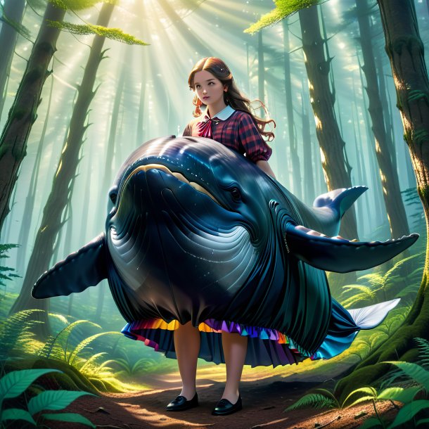 Image of a whale in a skirt in the forest