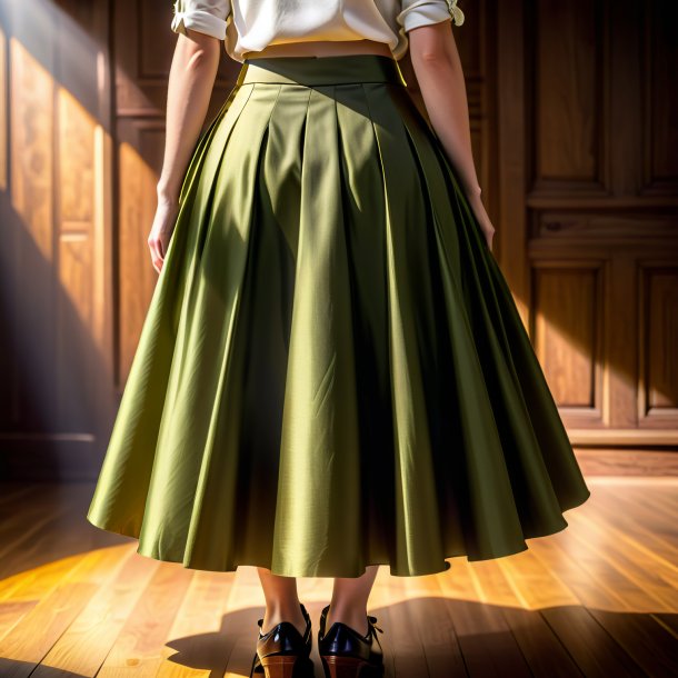 Portrait of a olive skirt from wood