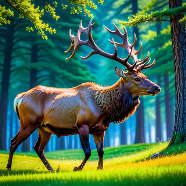 Picture of a playing of a elk in the park