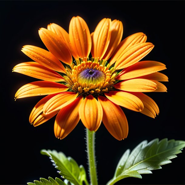 "cliparte d'une marguerite orange, sauvage"