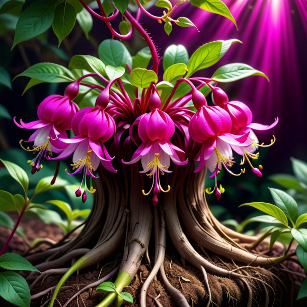 Drawing of a fuchsia hollow-root