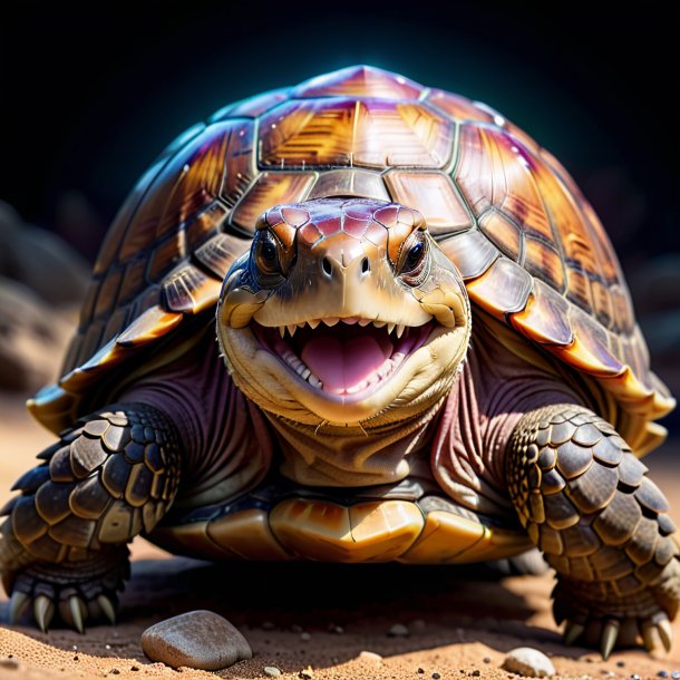 Image of a maroon smiling tortoise