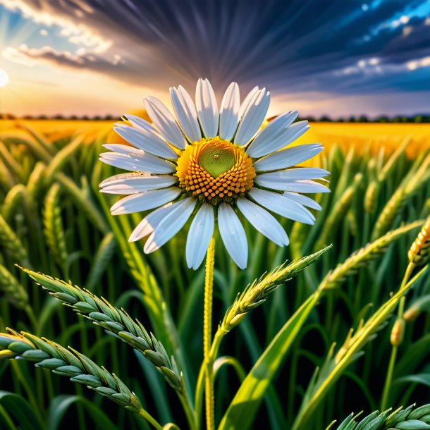 "picture of a wheat daisy, double"