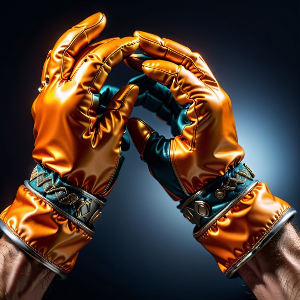 Image of a orange gloves from metal