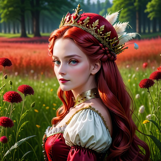 Depicting of a red queen of the meadow