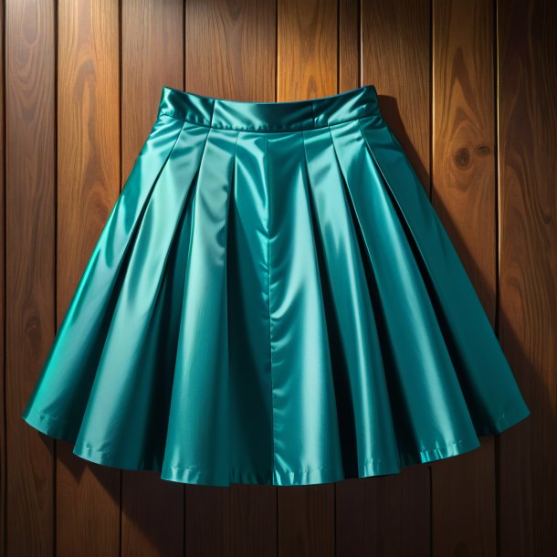 Illustration of a teal skirt from wood