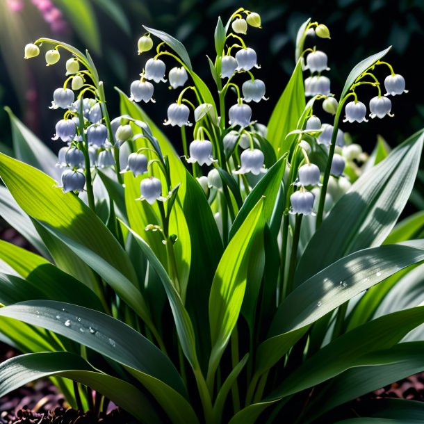 Photography of a gray lily of the valley