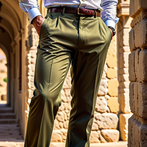 Photo of a olive trousers from gypsum