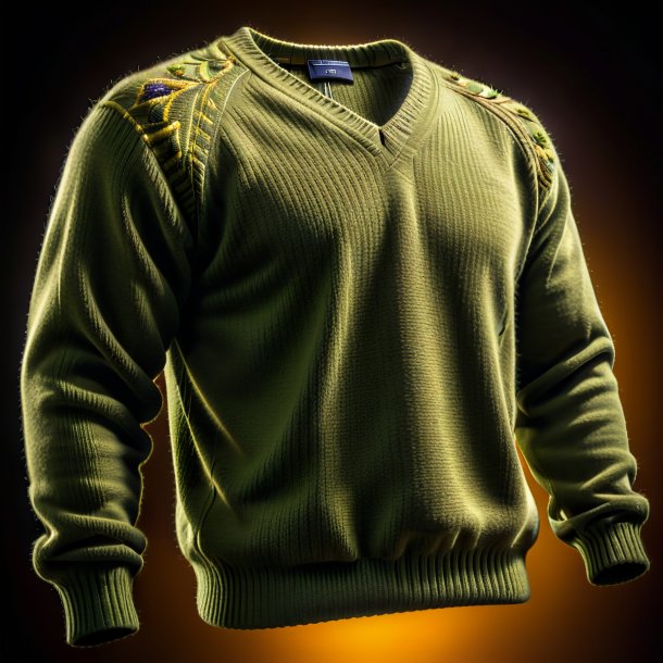 Photography of a olive sweater from iron