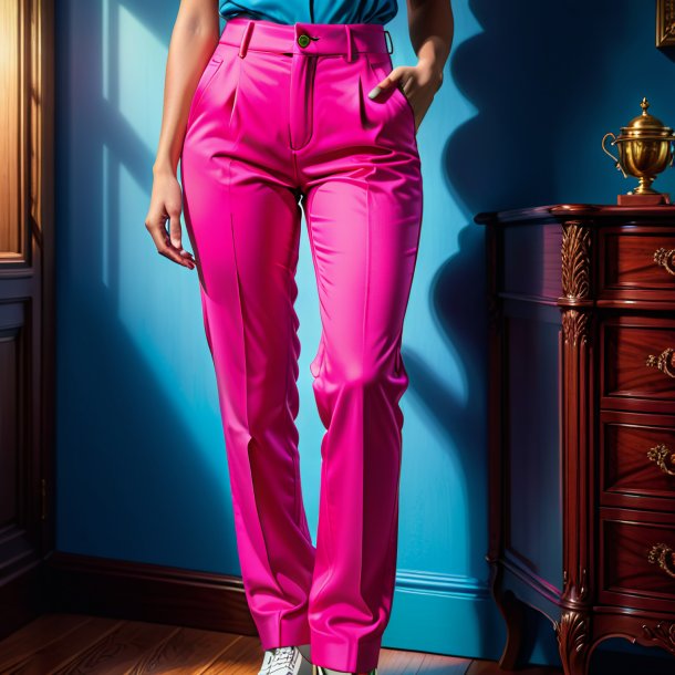 Drawing of a hot pink trousers from wood