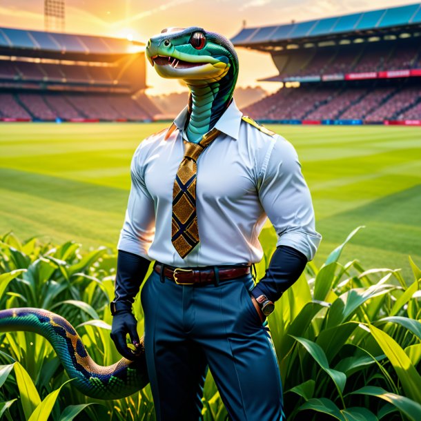 Image of a snake in a trousers on the field