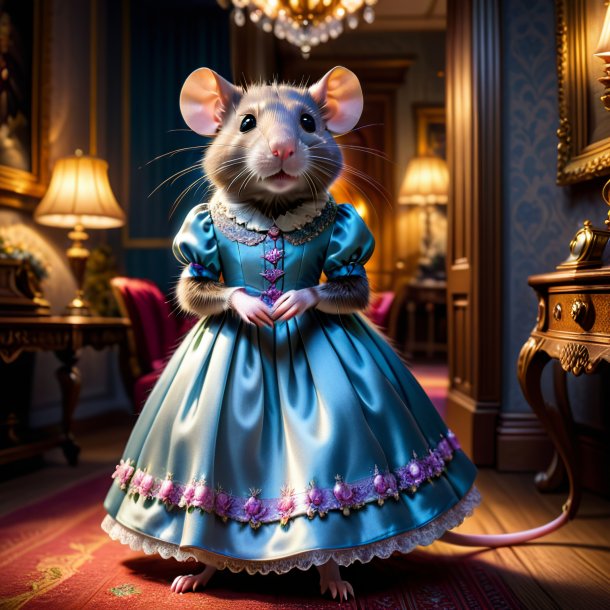 Photo of a rat in a dress in the house