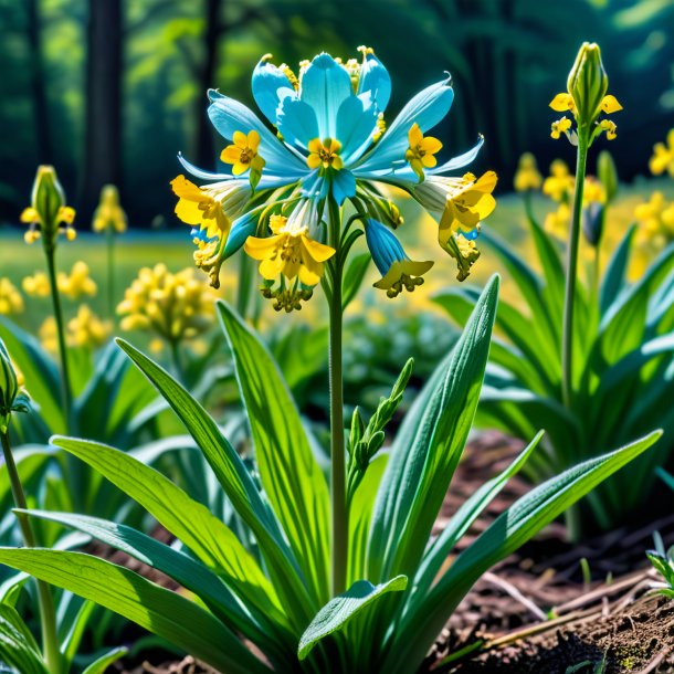 Imagery of a cyan virginia cowslip