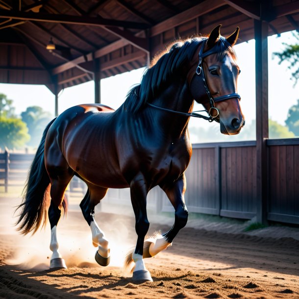 Photo d'un cheval dans une chaussure noire