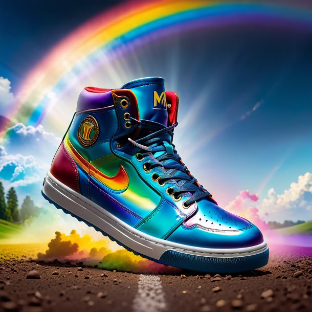 Picture of a mol in a shoes on the rainbow