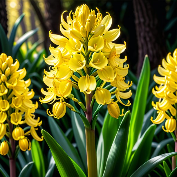 "drawing of a yellow hyacinth, wild"