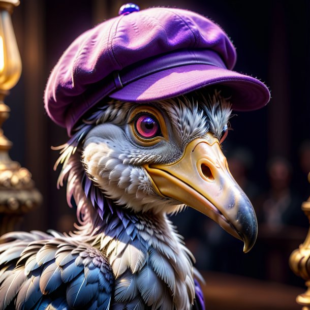 Image d'un dodo dans une casquette pourpre