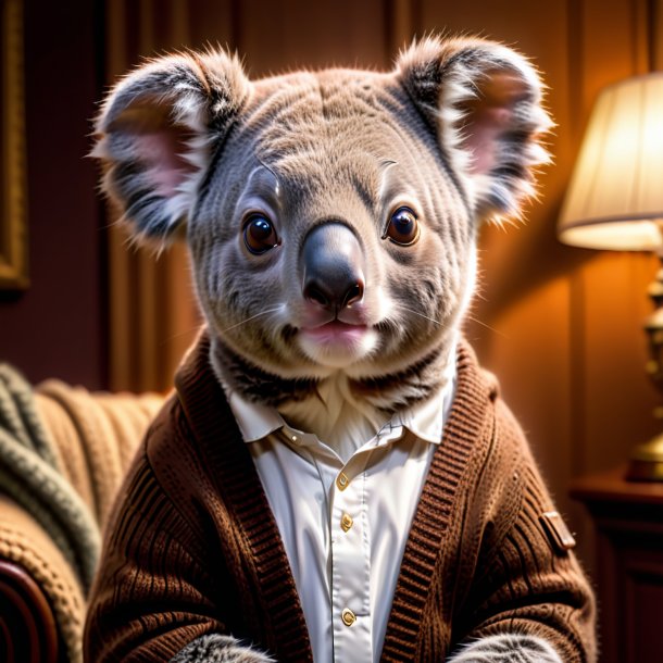 Pic of a koala in a brown sweater