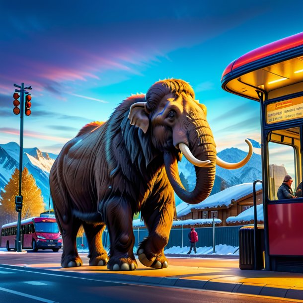 Pic of a playing of a mammoth on the bus stop