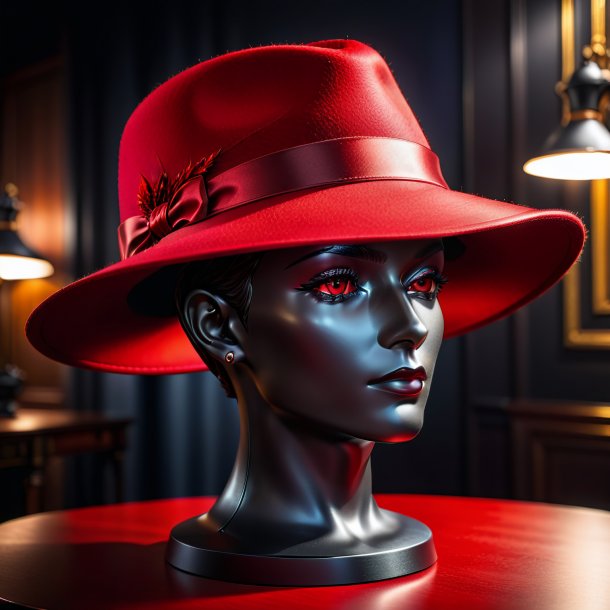 Photography of a red hat from iron