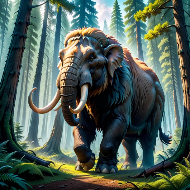 Pic of a angry of a mammoth in the forest