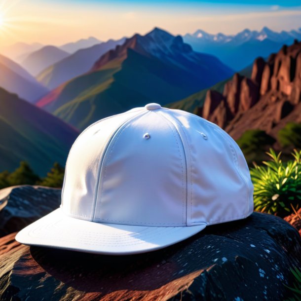 Fotografía de un gorro blanco de piedra