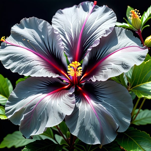 Depicting of a gray hibiscus