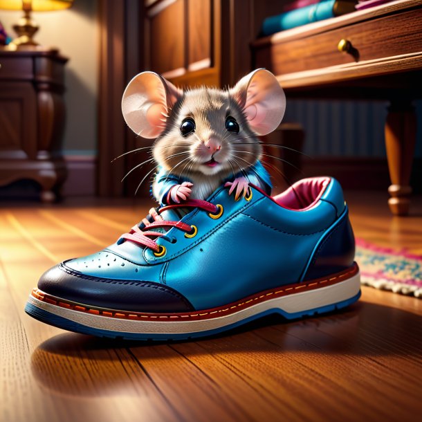 Image of a mouse in a shoes in the house