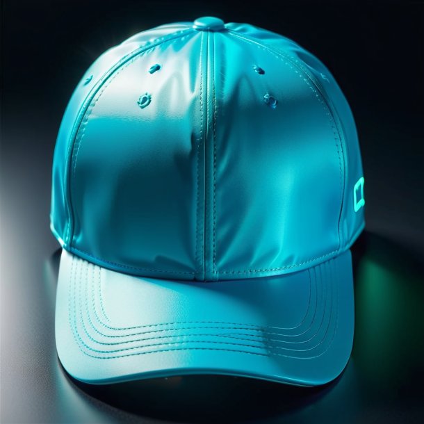 Clipart of a cyan cap from polyethylene