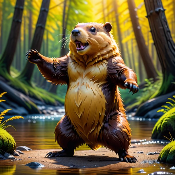 Pic of a yellow dancing beaver