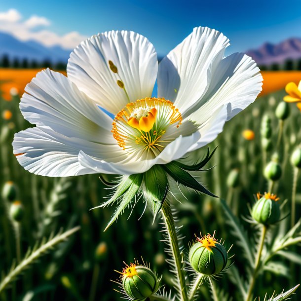 Illustration of a wheat prickly poppy