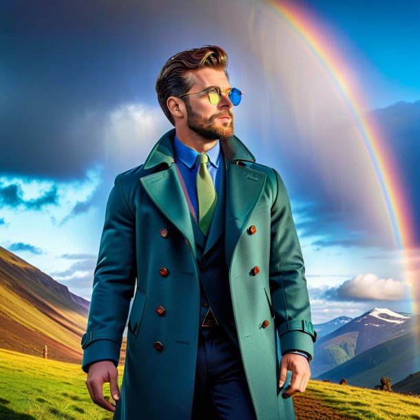 Image of a mol in a coat on the rainbow