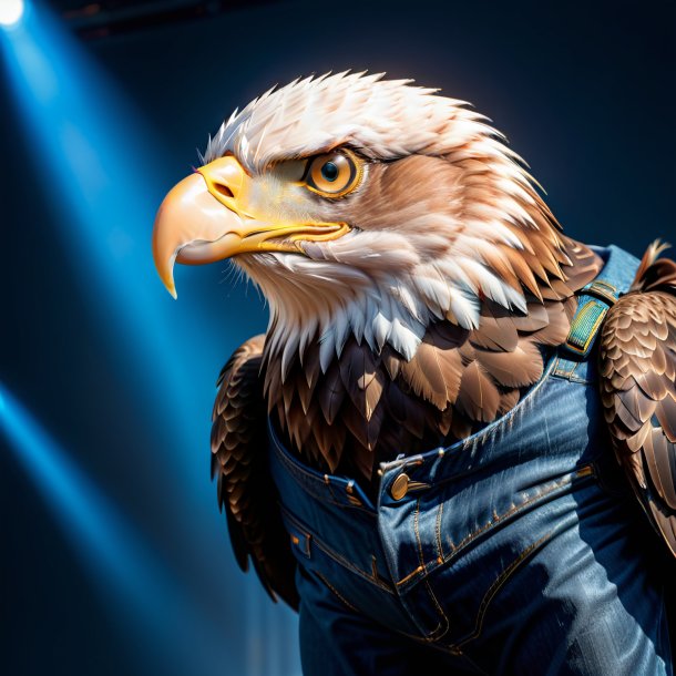 Picture of a eagle in a blue jeans