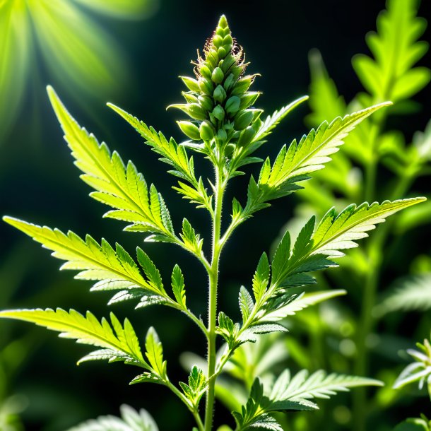 Portrait d'un mugwort vert de pois