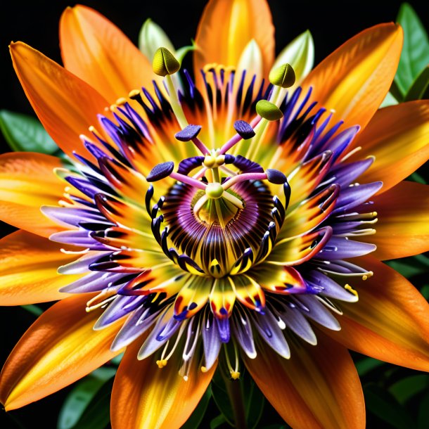 Image of a orange passion flower