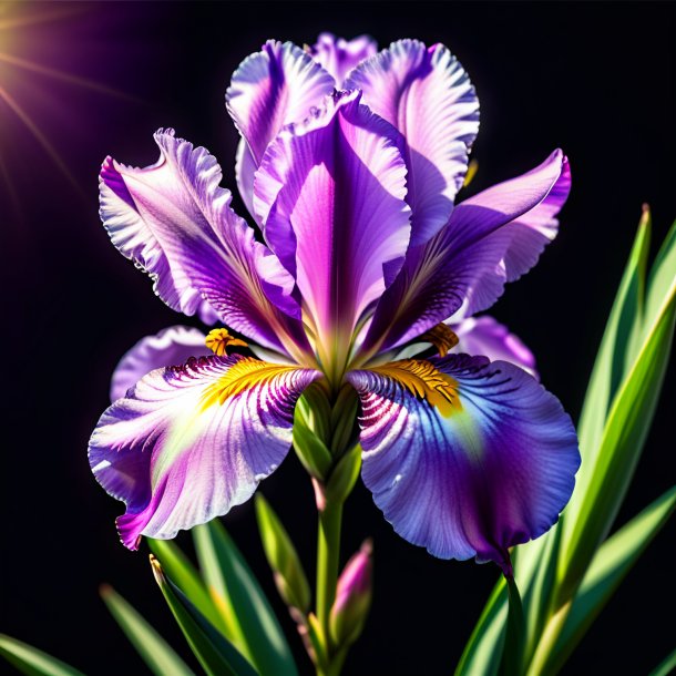 Depiction of a plum iris
