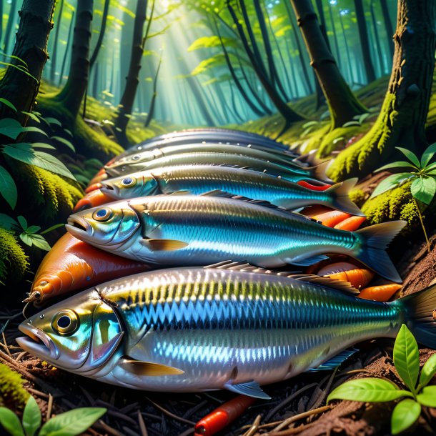 Picture of a sleeping of a sardines in the forest